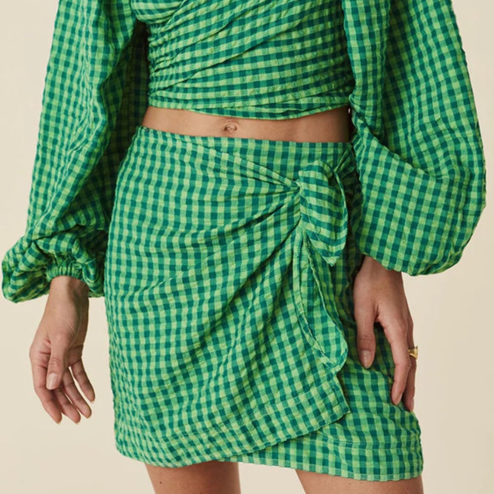 Spell pixie wrap mini skirt grass